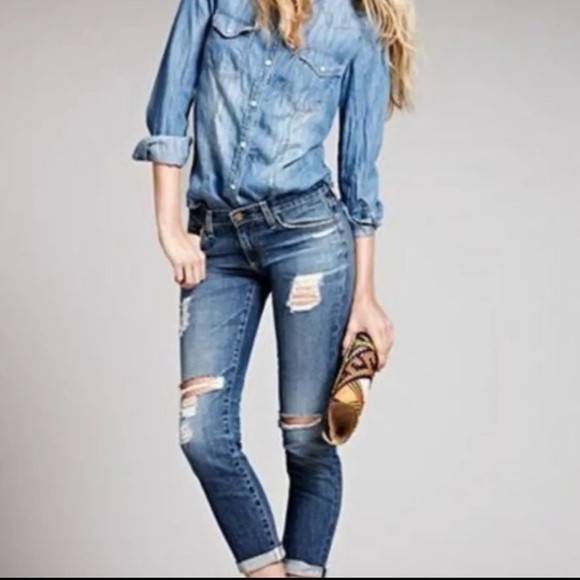 AG ADRIANO GOLDSCHMIED Jeans Womens Size 29R Dark Stilt Cigarette Crop Thrasher - Picture 1 of 11